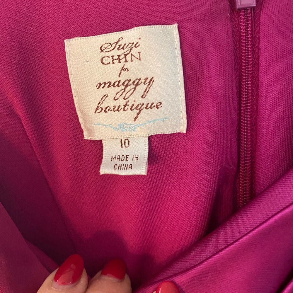 Cerise dress.
